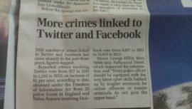 Daily Telegraph – More crimes linked to Twitter and Facebook