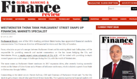 Global Banking and Finance Review report on Tim Focas appointment